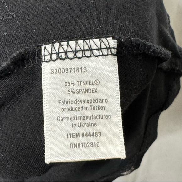 GARNET HILL / black white paisley feather printed 3/4 sleeve blouse top / M - Picture 5 of 7